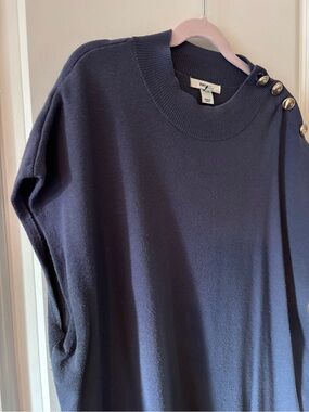 RW&CO.
Mock-Neck Mini-Dress with Buttons on Shoulder.